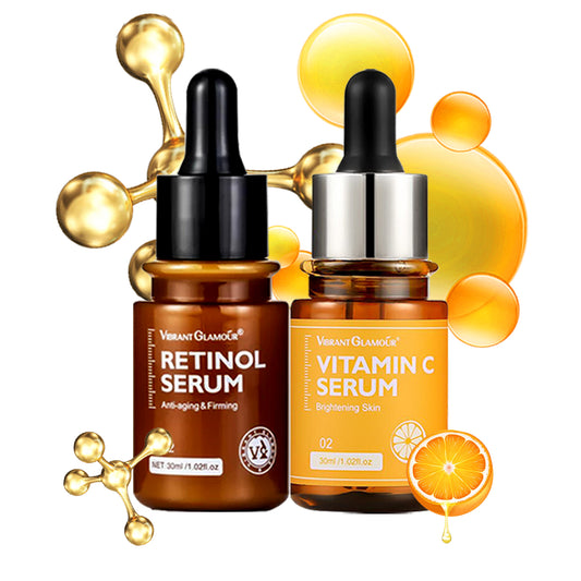 VIBRANT GLAMOUR Retinol Serum + Vitamin C Serum Set