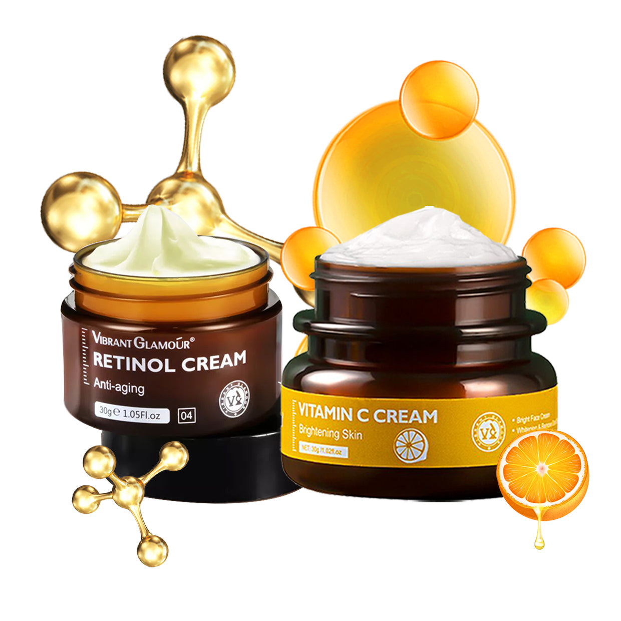 VIBRANT GLAMOUR Retinol Cream + Vitamin C Cream Set