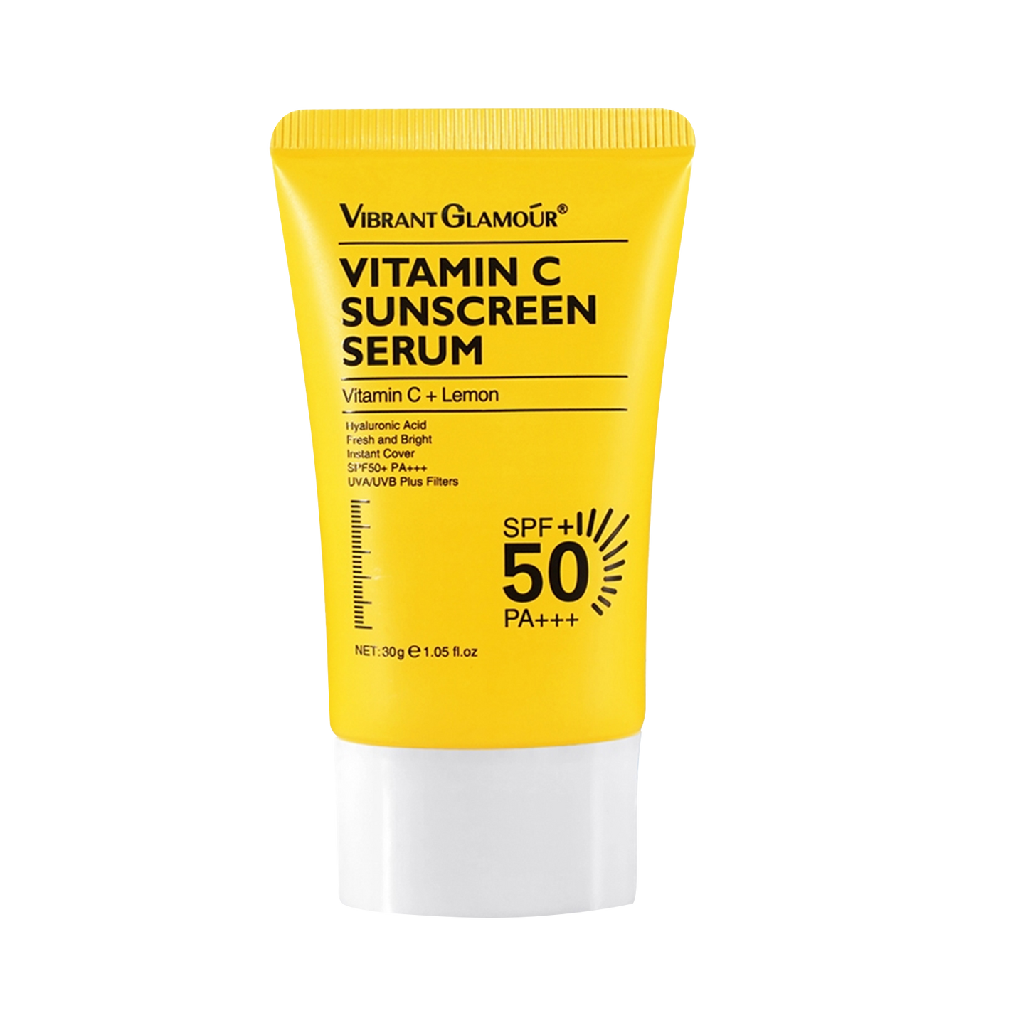 VIBRANT GLAMOUR - 30g Vitamin C Sunscreen Cream Whitening Spot Proof Repair Sunscreen SPF 50+ PA+++ UVA/UVB Sunblock 50X C Lemon 3X Ceramide Skin Barrier Repair Brightening Fade Dark Spots Skin Moisturizing