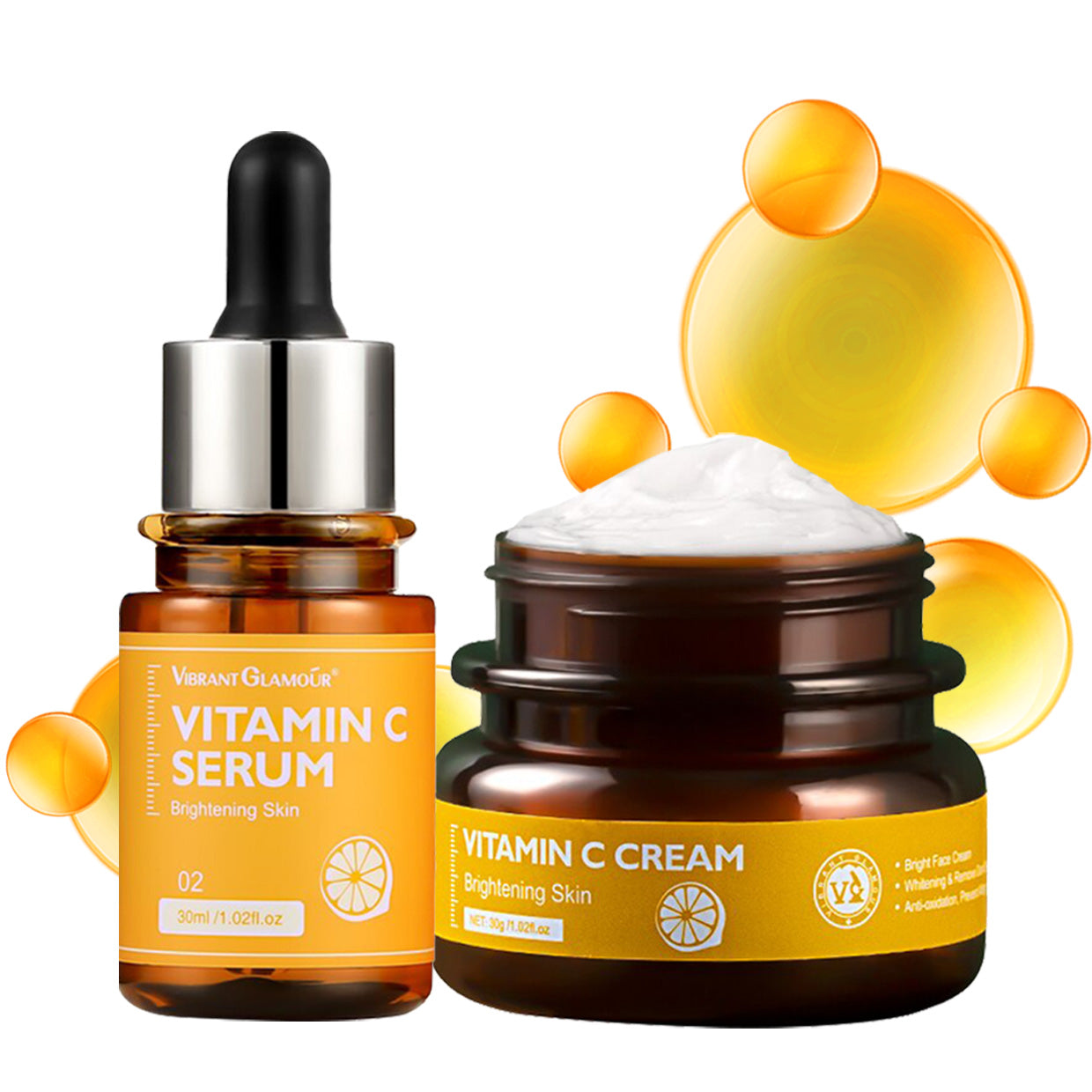 VIBRANT GLAMOUR Natural Vitamin C Serum & Cream SET