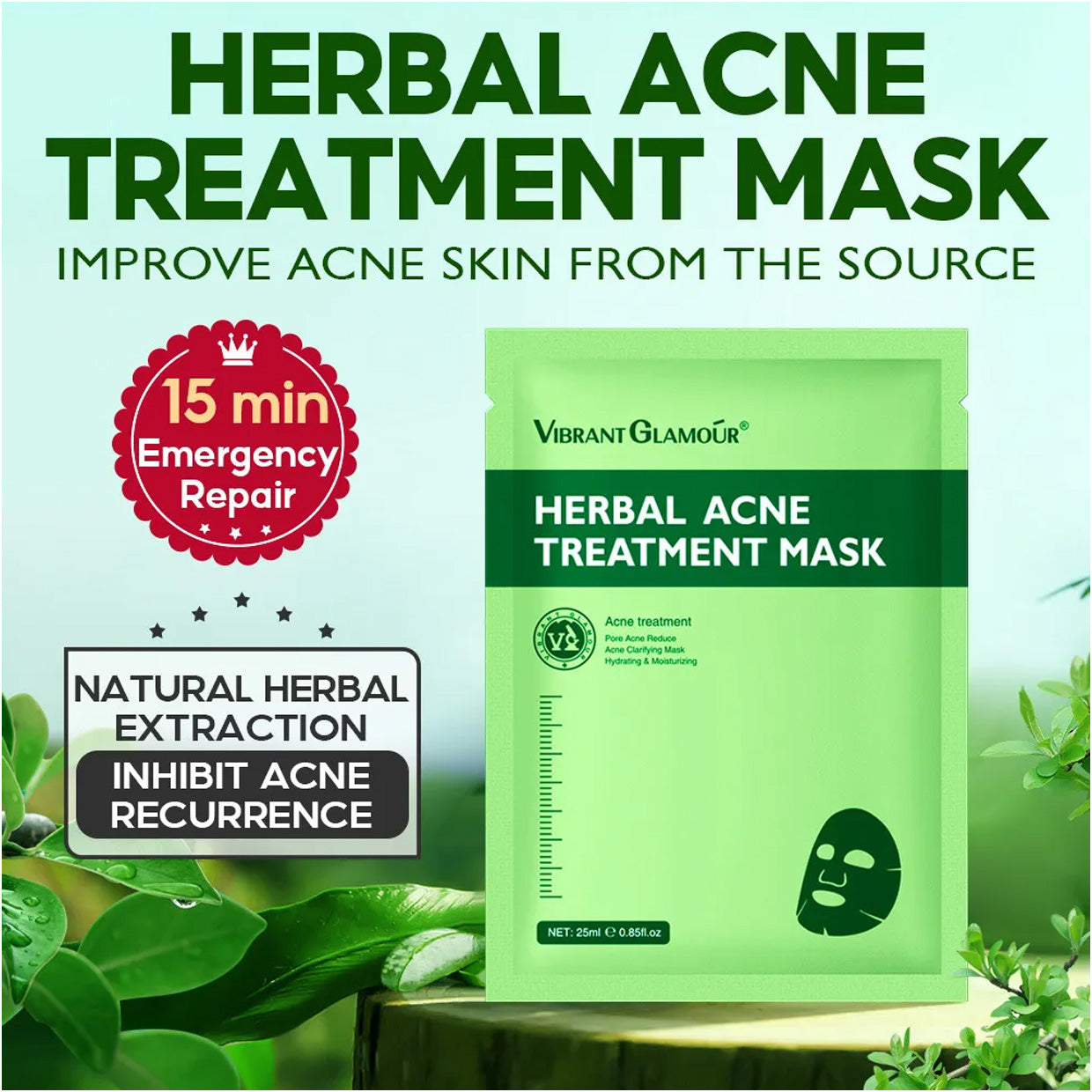 VIBRANT GLAMOUR FDA Herbal Acne Treatment Mask