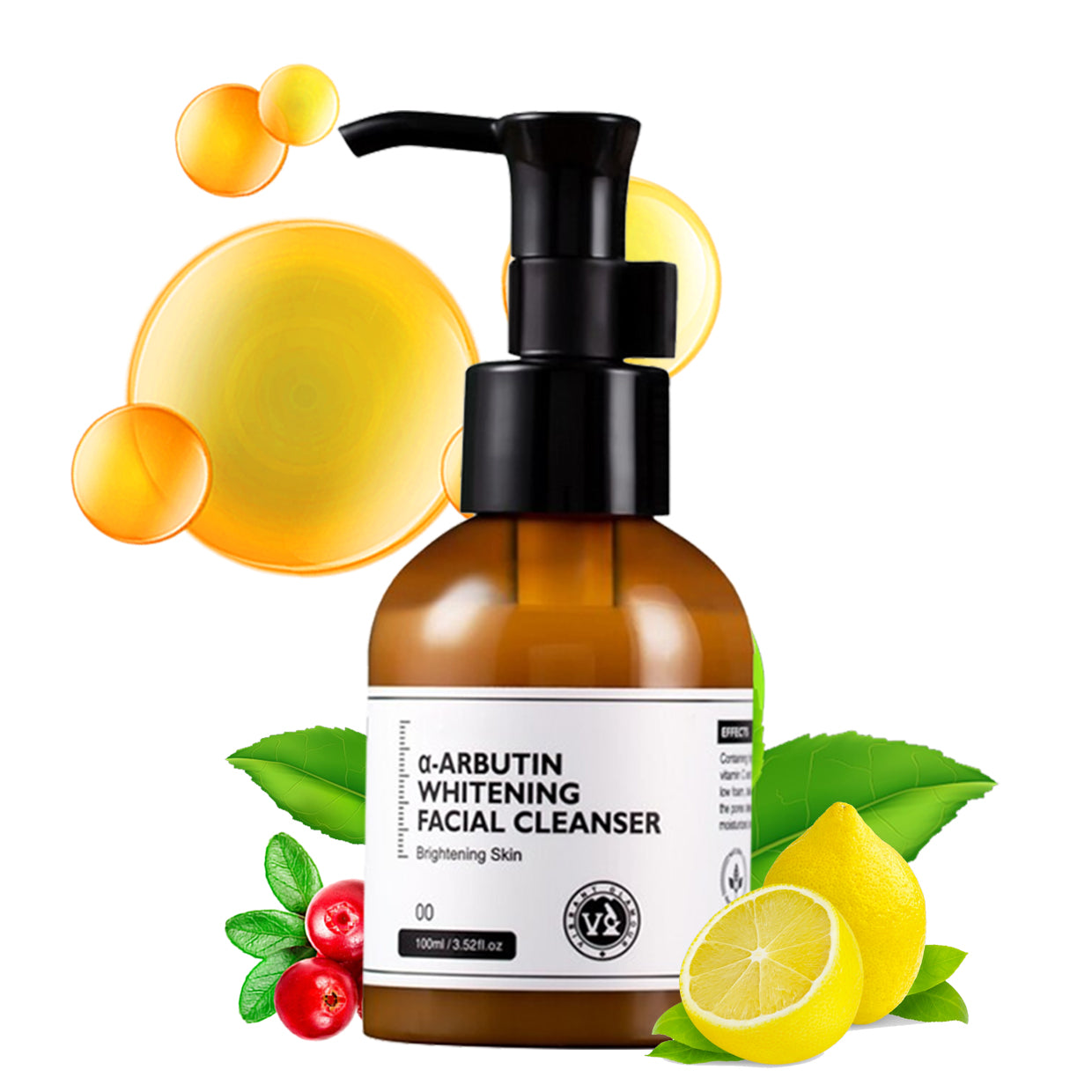 VIBRANT GLAMOUR FDA Arbutin-Arbutin Whitening Facial Cleanser Amino Acid Vitamin C Deep Cleansing Brightening Face