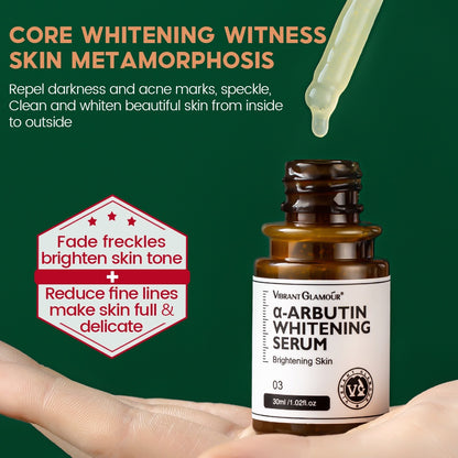 VIBRANT GLAMOUR α-Arbutin & Vitamin C (Day & Night Set) - α-Arbutin Serum & Lotion + Vitamin C Cream & Serum