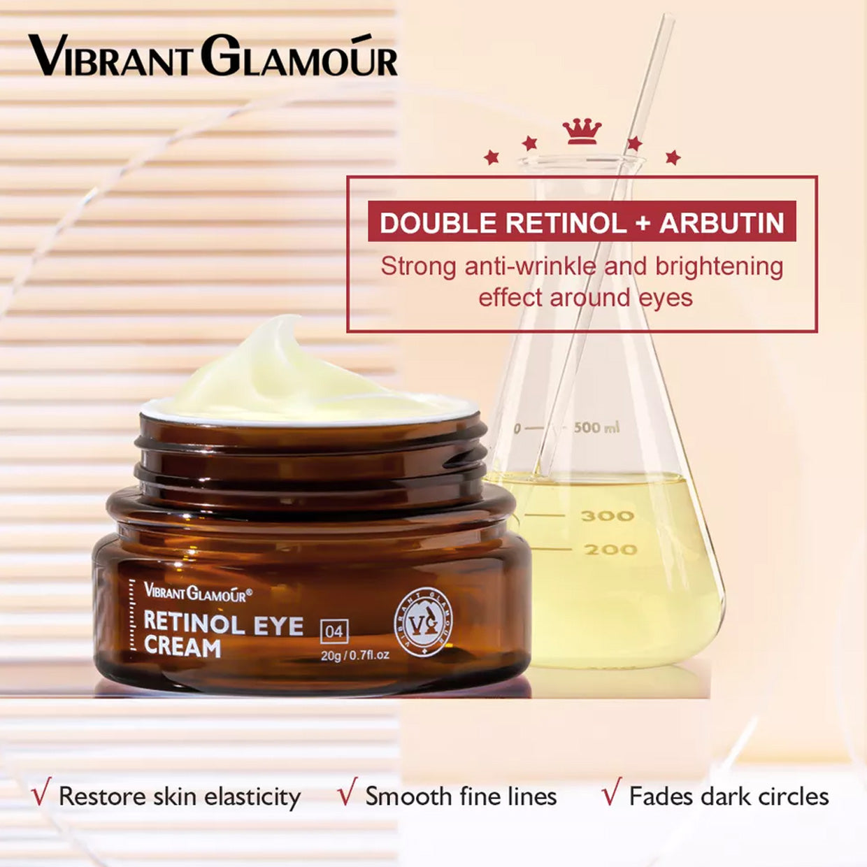 VIBRANT GLAMOUR FDA Natural Retinol Sets Face Cream+Facial Serum+Eye Serum+Eye Cream Retinol VA Anti Aging Hyaluronic Hydrate