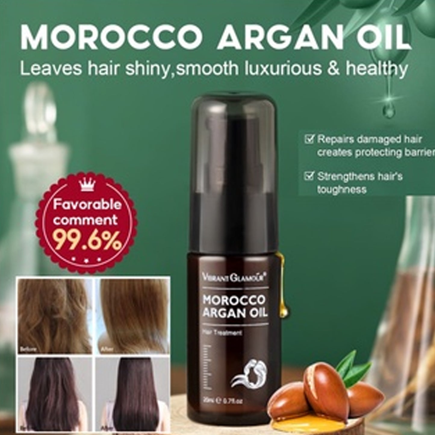 VIBRANT GLAMOUR FDA Moroccan Argan Oil Hair Oil