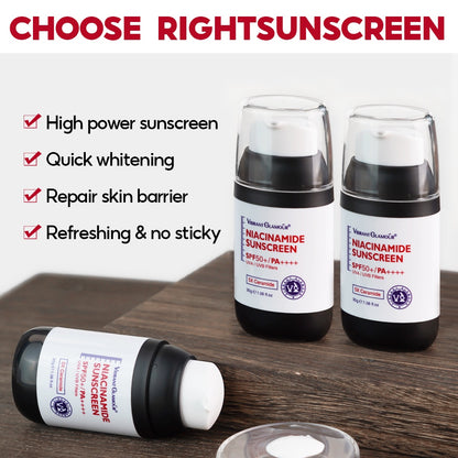 VIBRANT GLAMOUR FDA Niacinamide Whitening Set 5X Ceramide Repair Toner Moisturizing Serum Cream SPF50+ PA++++ Sunscreen Skincare Brightening