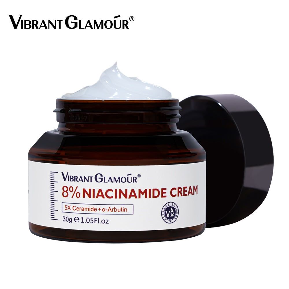 VIBRANT GLAMOUR 8% Niacinamide Whitening Face Cream 5% Niacinamide Serum & Niacinamide Toner Set 5X Ceramide 3X Centella Skin Barrier Repair Skincare Acne