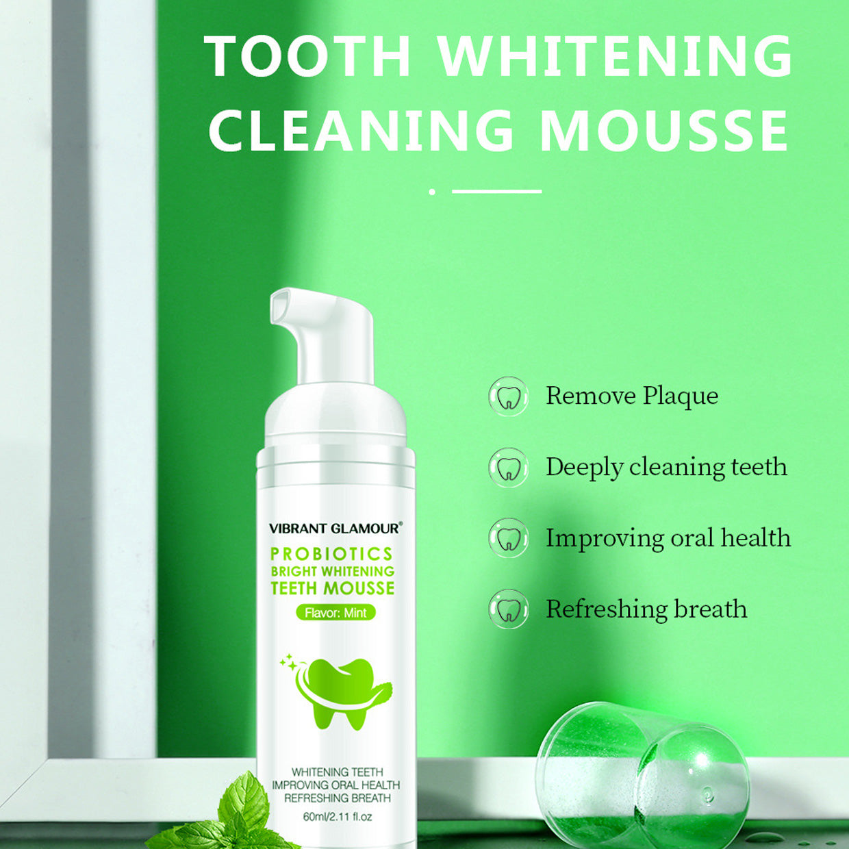 VIBRANT GLAMOUR FDA PROBIOTICS WHITENING TEETH MOUSSE