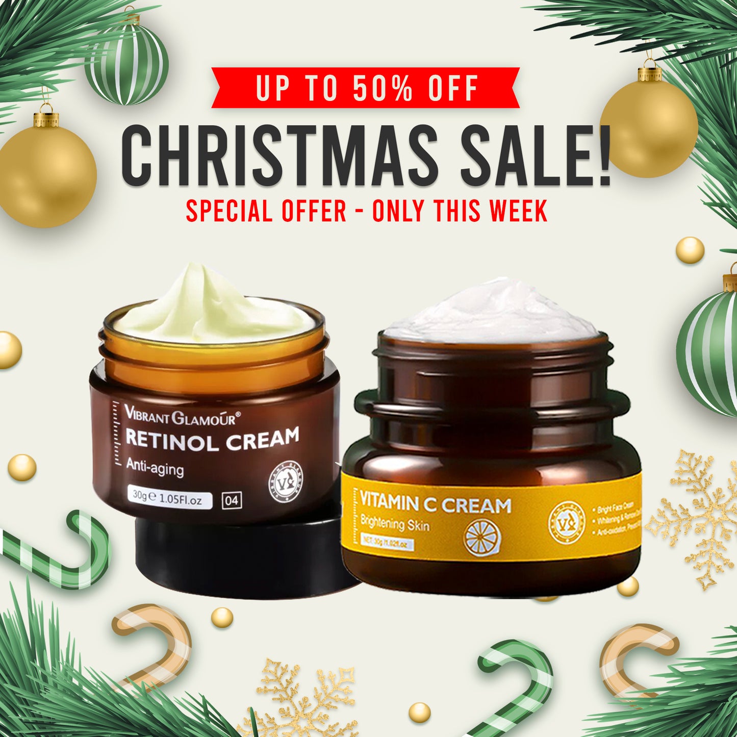 BUY 1 GET 1 VIBRANT GLAMOUR Vitamin C Serum & Cream