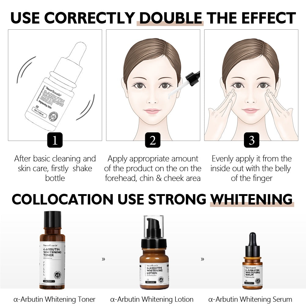 VIBRANT GLAMOUR FDA Double Retinol α-Arbutin Whitening Face Toner Set Anti-aging Niacinamide Reduce Dark Spots Freckles (1 retinol toner + 1 arbutin toner) Facial Skincare