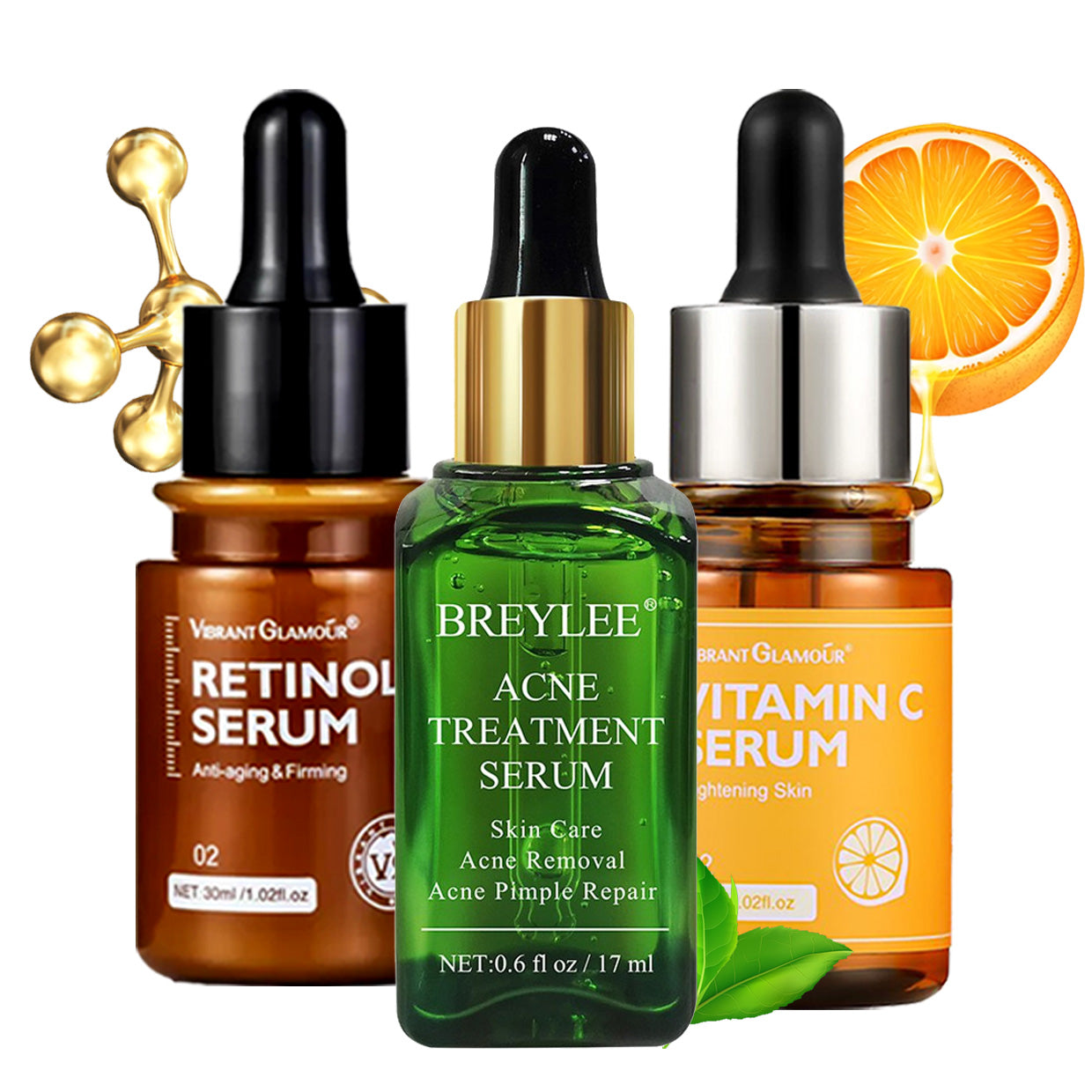 Vibrant Glamour FDA Serum Sets for Acne-prone, Sensitive, Oily/Dry/Combination Skin - 30ml