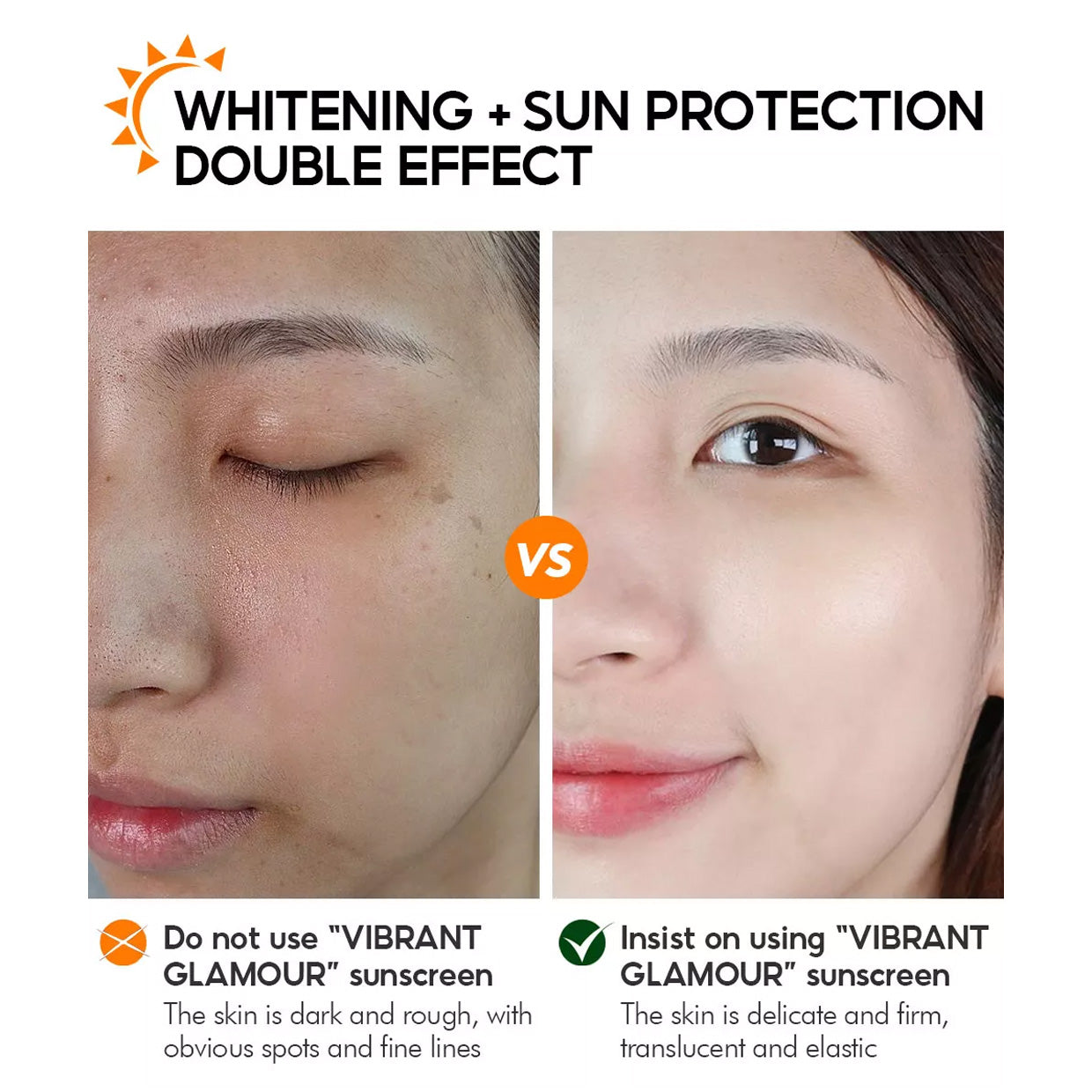 VIBRANT GLAMOUR FDA Anti-aging Sunblock Set Retinol Face Cream Whitening Sunscreen Cream Anti Wrinkles Reduce Freckles Skincare Brightening